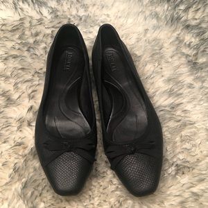 Leather black snake pattern flats size 9M